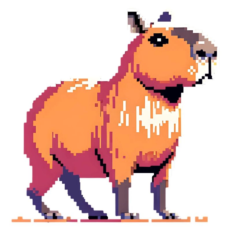 Geek Pixel Art Capybara