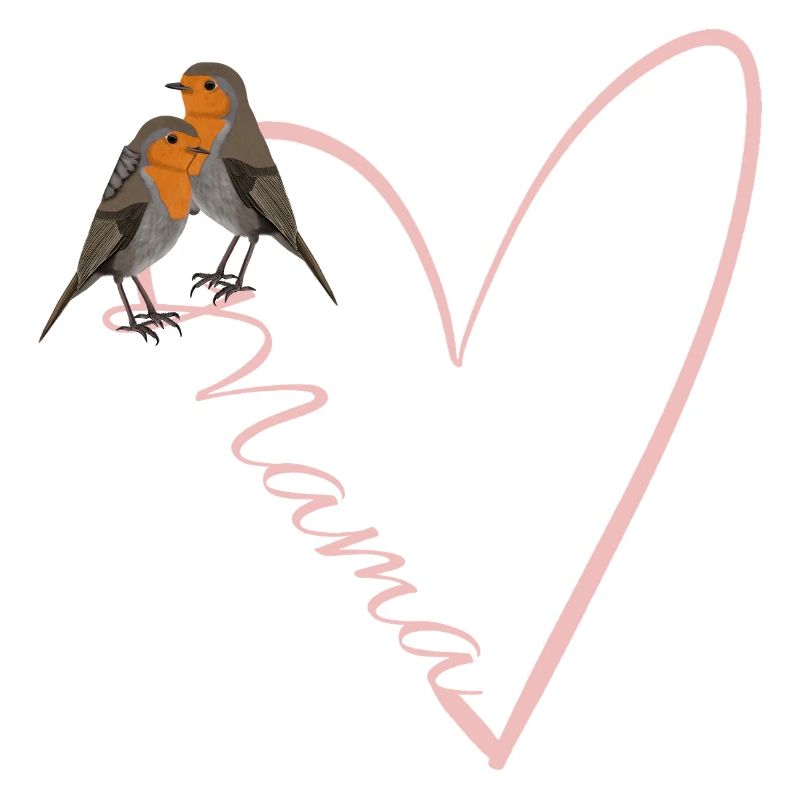 Mama Rotkehlchen mit Herz Geschenk Muttertag