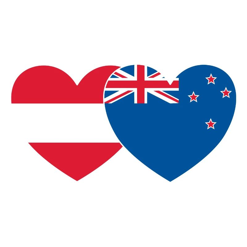 Autriche Nouvelle-Zélande Flag Heart