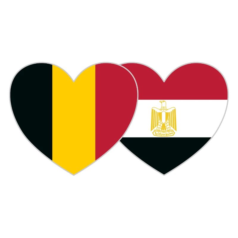 Belgium Egypt Flag Heart
