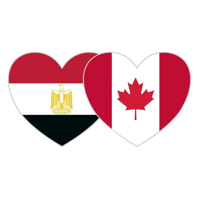 Egypt Canada Flag Heart