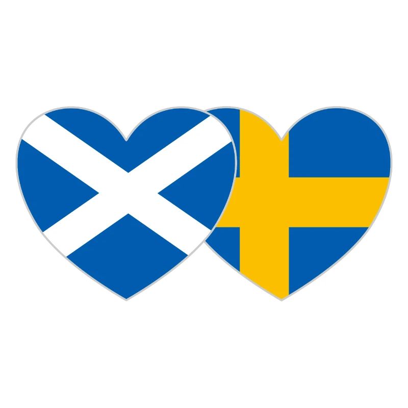 Ecosse Suède Drapeau Large Coeur