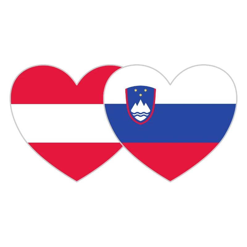 Autriche Slovénie Drapeau Cœur