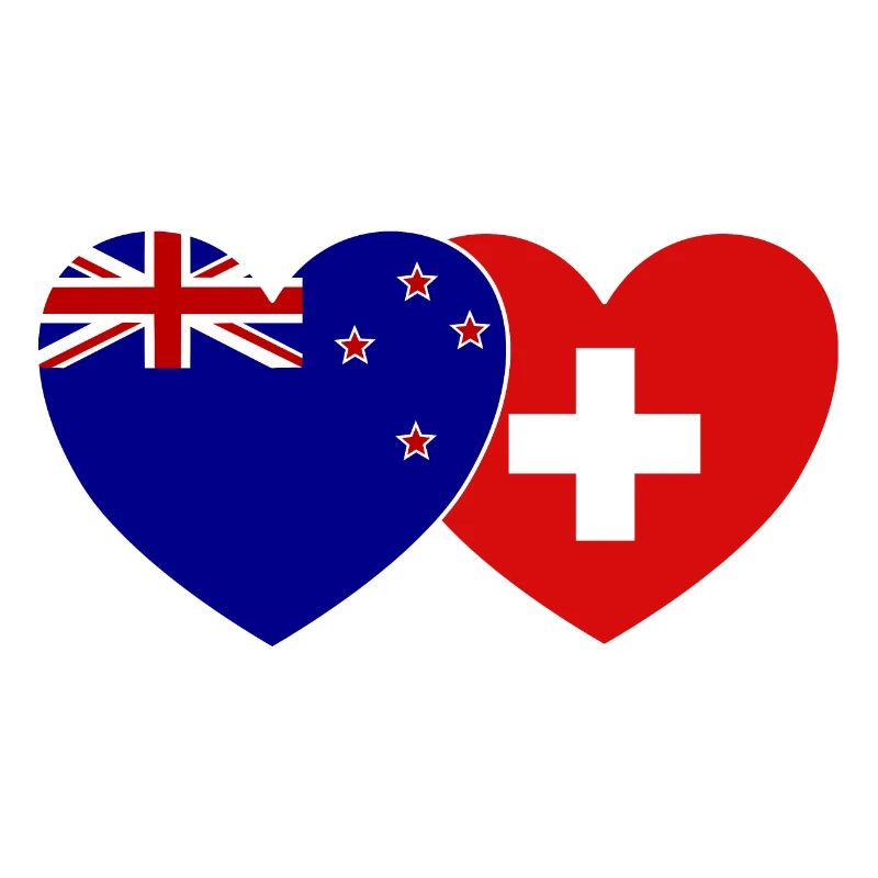 Cœur de drapeau suisse de Nouvelle-Zélande
