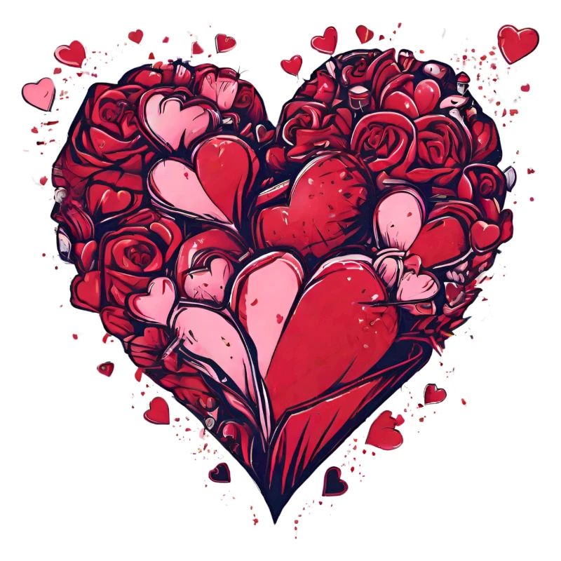 Strahlend rote Liebesherzen Valentinstag