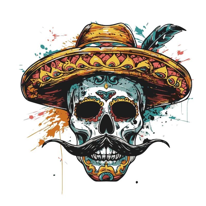 Crâne Mexicain Sombrero