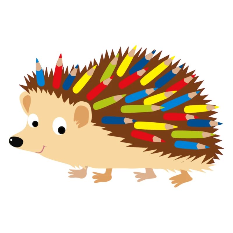 Crayon de couleur hérisson