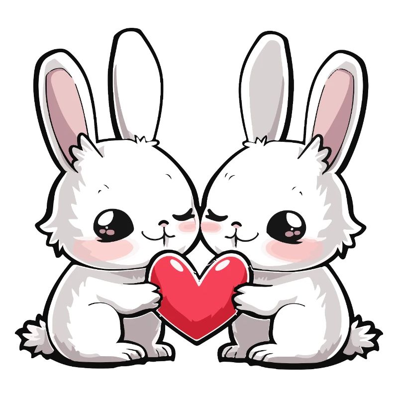 Bunny Couple In Love Easter Heart