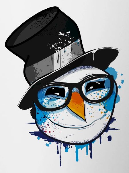 Snowman with nerd glasses