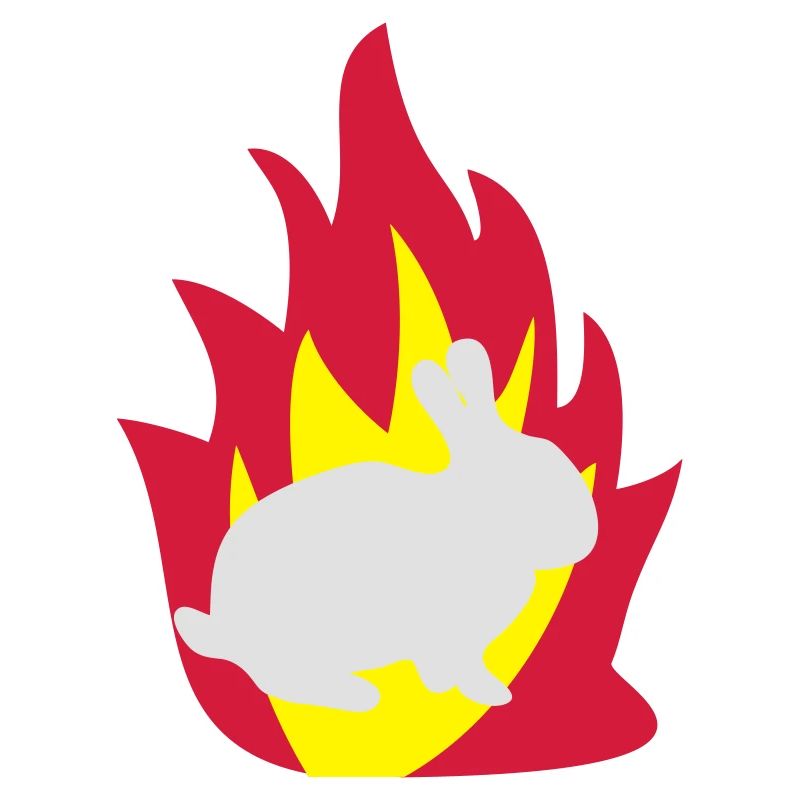 Lapin dans le feu