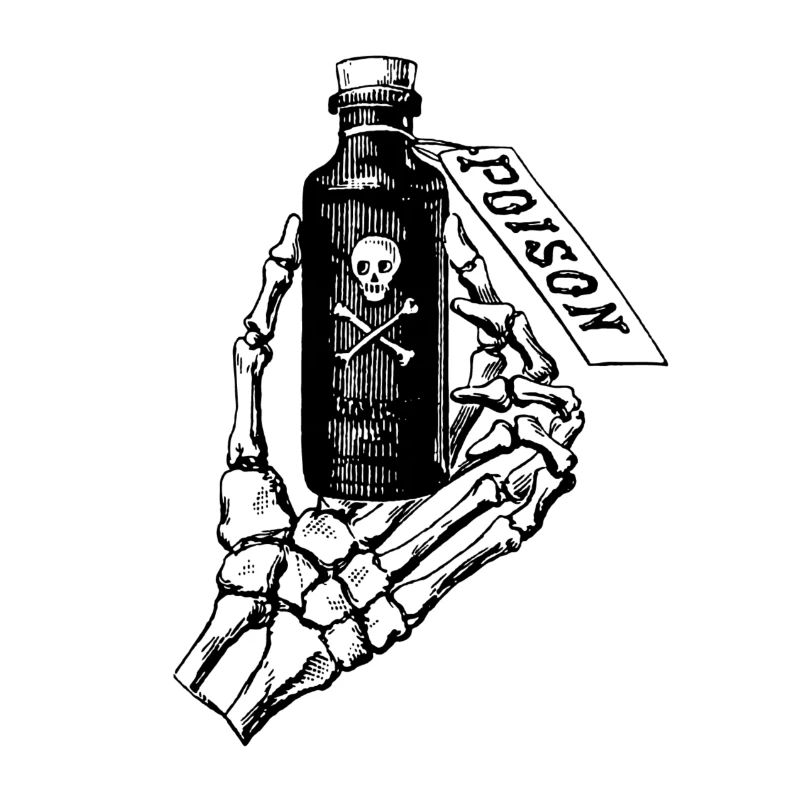 Skeletal hand with poison
