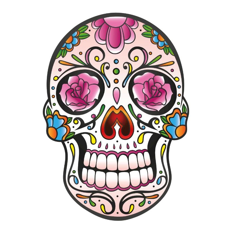 Floral Sugar Skull Tattoo - Mexikanischer Stil