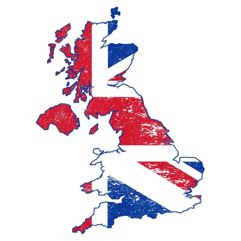 Superposition d’illustration de carte Union Jack UK