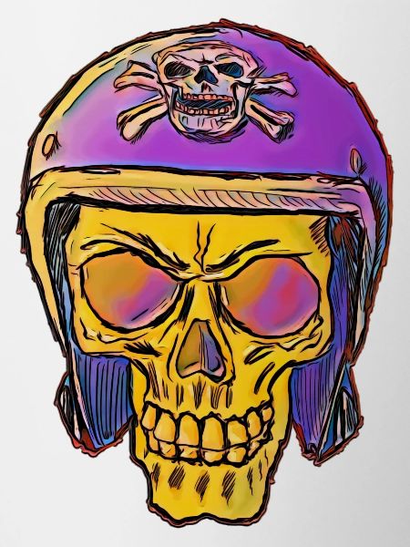 Skull with skull helmet