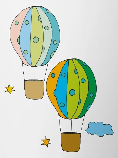 hot air balloon 2-fold