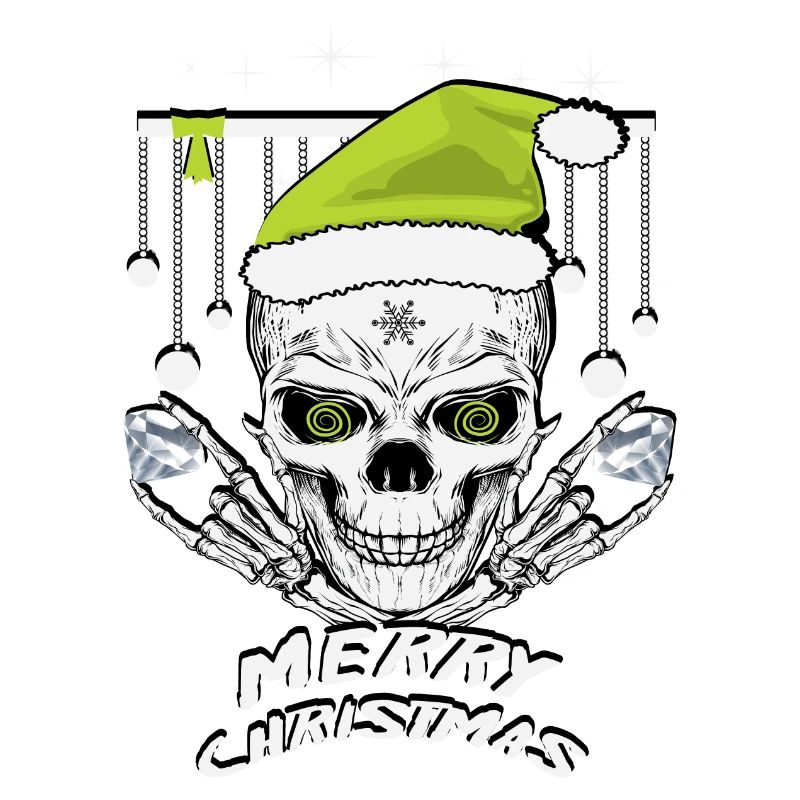 Crâne de Noël vert