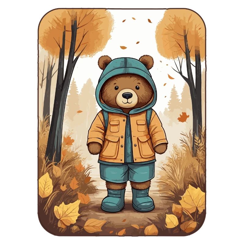 Ours mignon avec imperméable