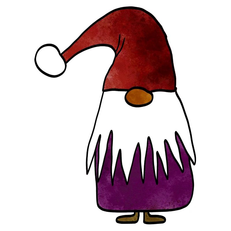 Gnome de Noël créatif avec chapeau aux couleurs déformées