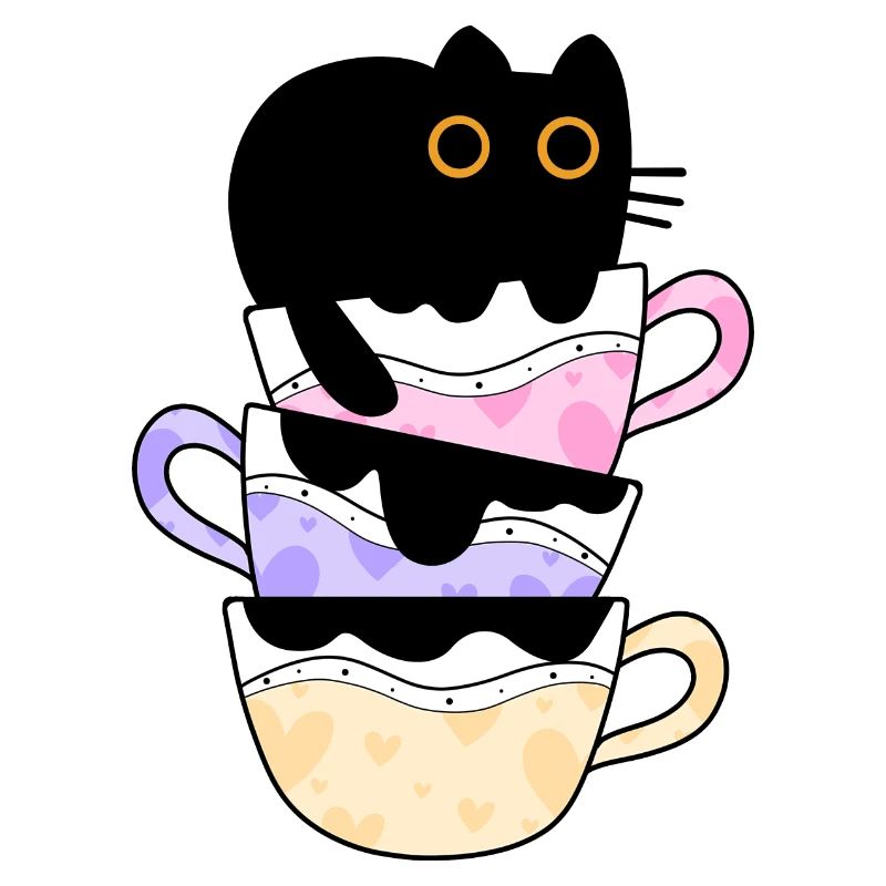 Chat De Café Noir Drôle