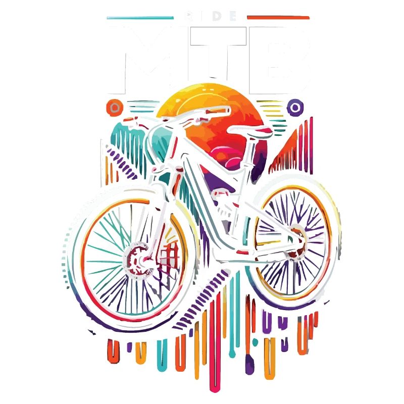 Vibrant VTT cyclisme coucher de soleil Design