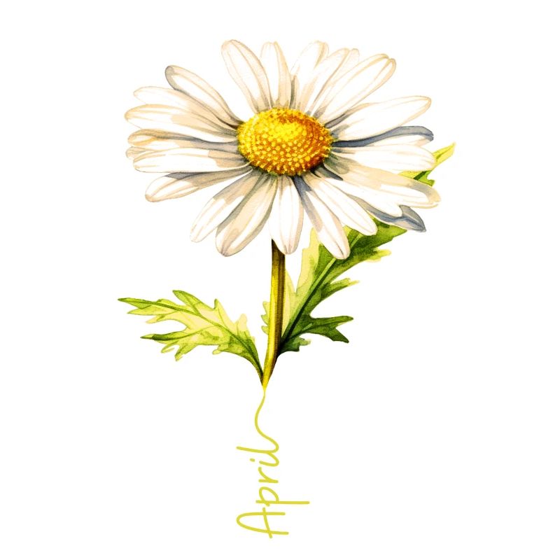 Spring Daisy with April Lettering