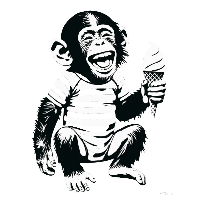 Singe ludique avec design de crème glacée