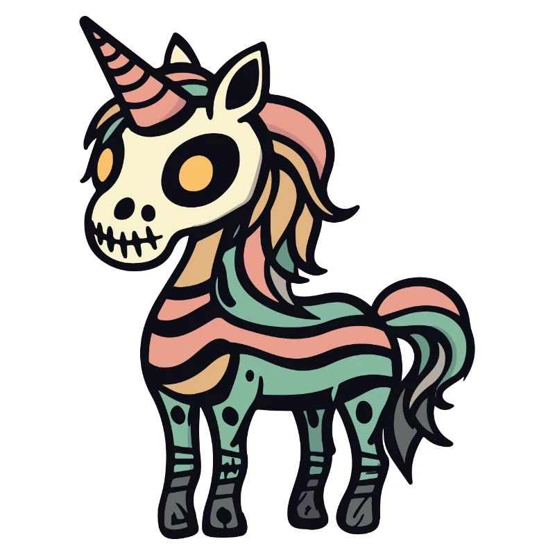 Einhorn Halloween Comic Lustig