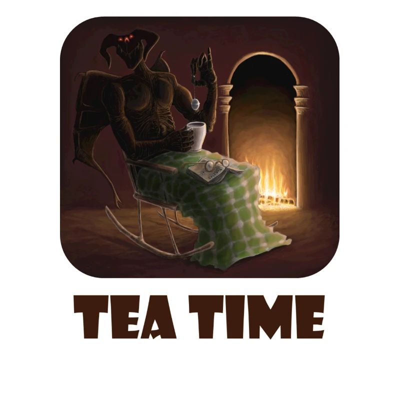 A well-deserved tea break for this well-known demon