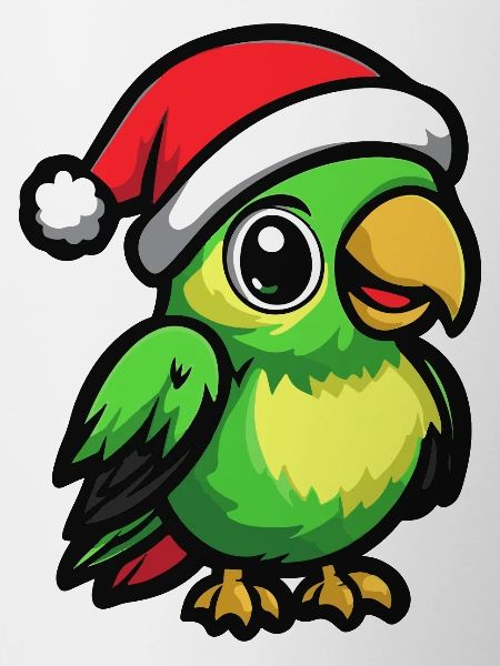 Perroquet Noël mignon