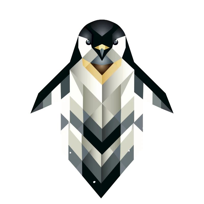 Pingouin géométrique – Élégance givrée
