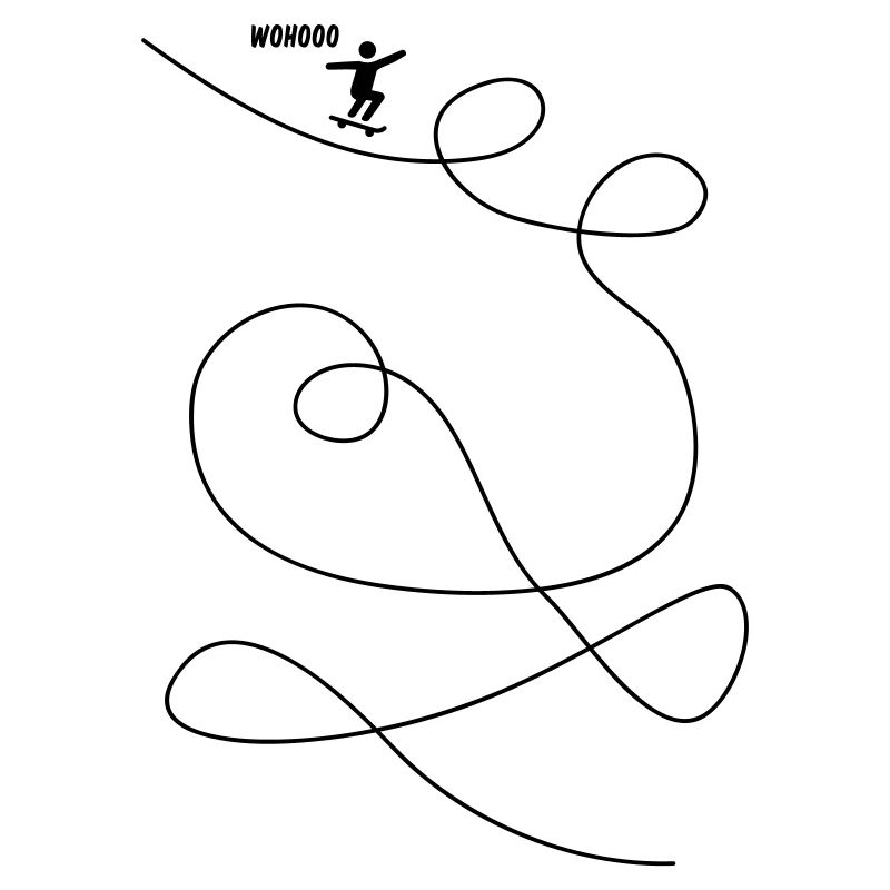 Skateboarder macht Looping Geschenk