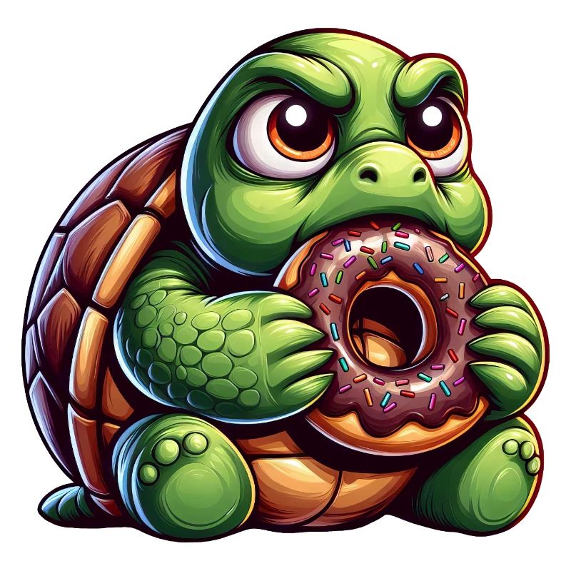 Cute Turtle Donut Candy Cartoon