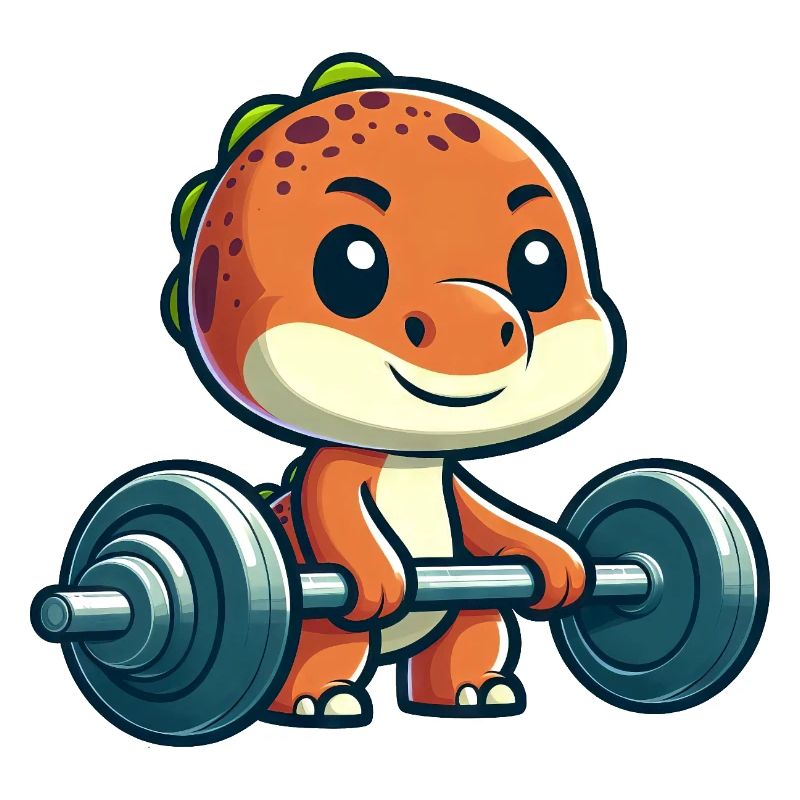 Cute Dino T-Rex Barbell Workout