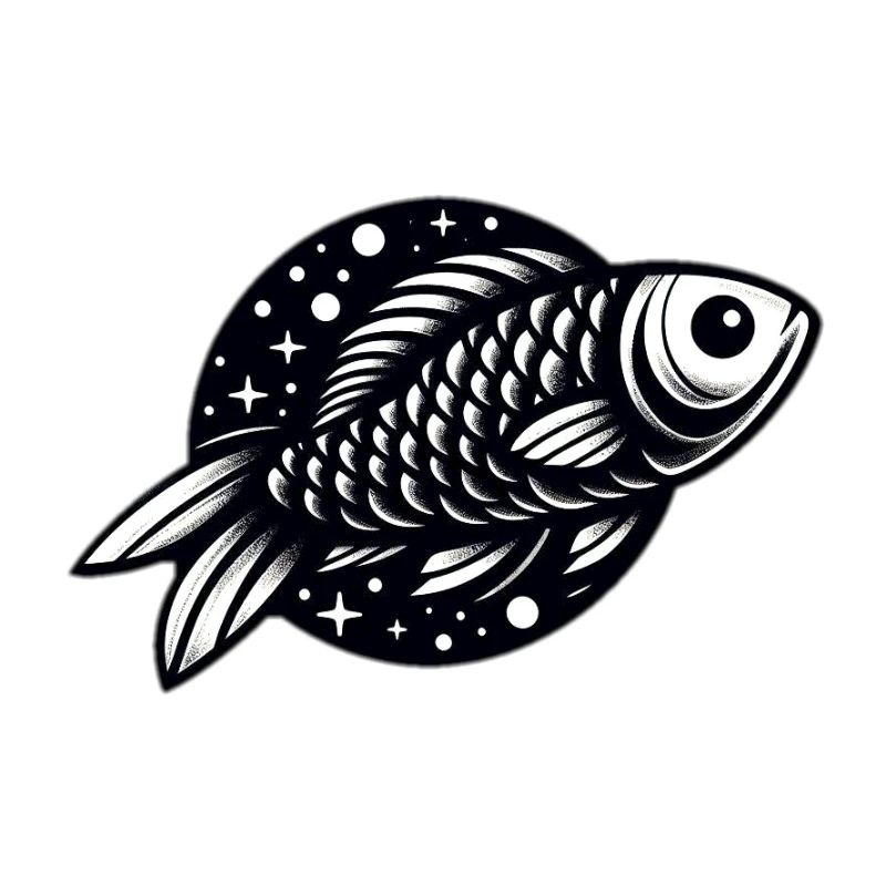 Poisson en noir et blanc