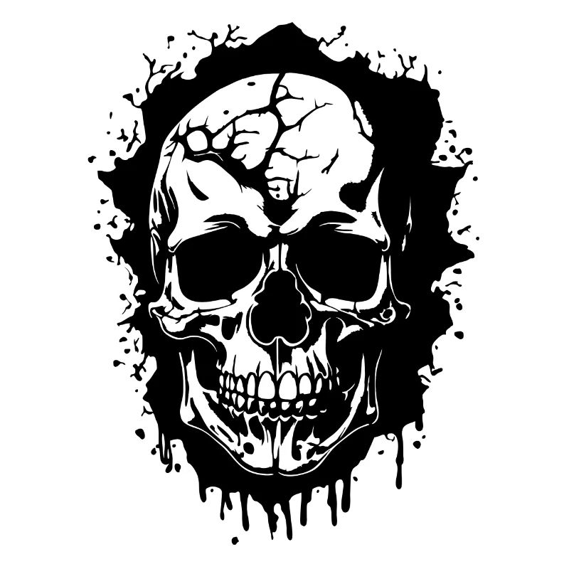 Dunkler Skull mit Flecken