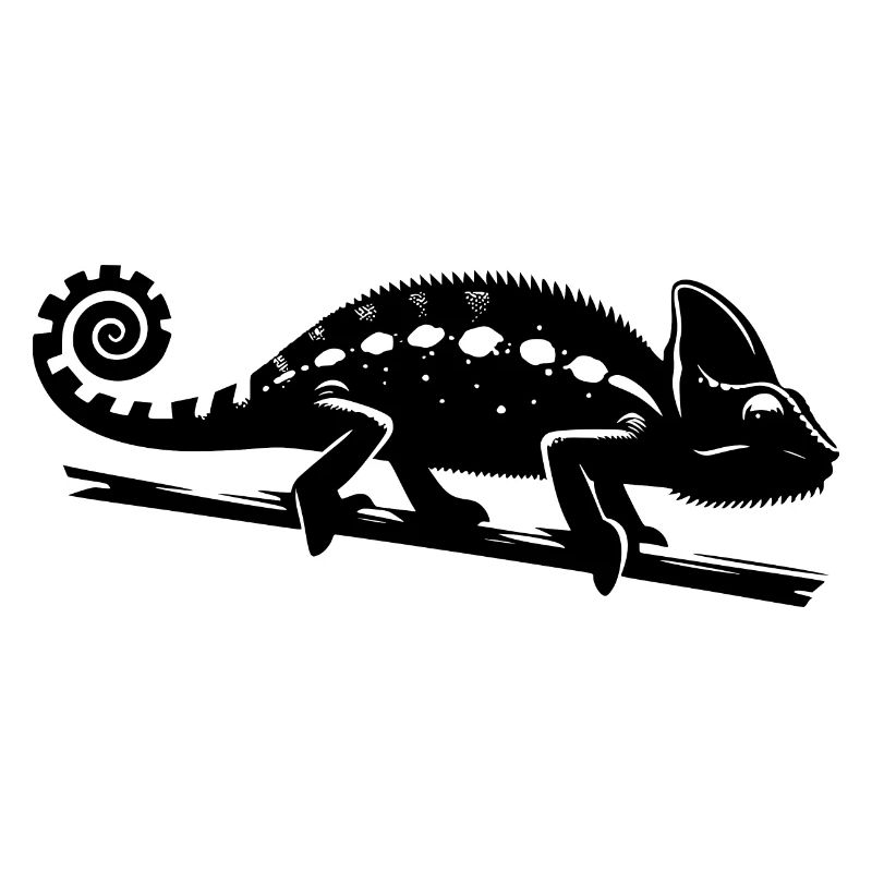 Dessin caméléon à l’encre