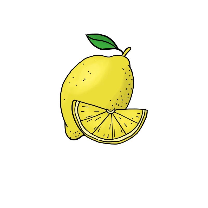 Lemon Hand gezeichnete Früchte Sommer