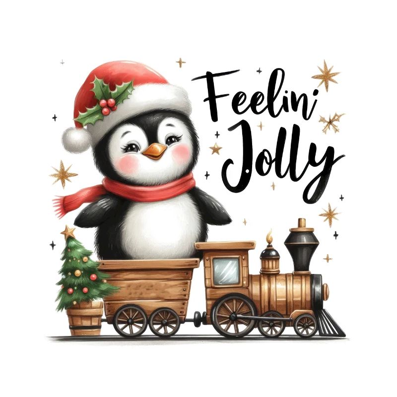 Feelin Jolly Penguin Christmas Train Joy