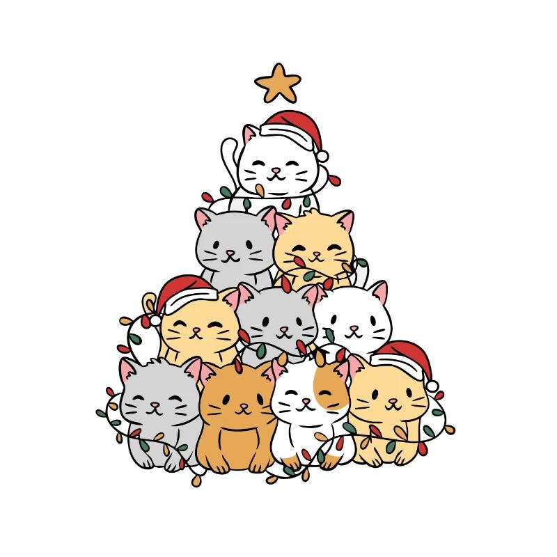 Chat Arbre de Noël