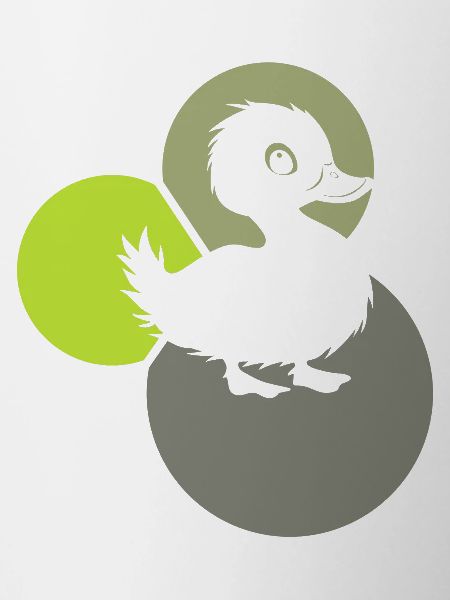 Duckling quacking waddling