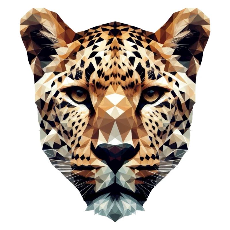 Ein Leopardenkopf im Polygon-Stil