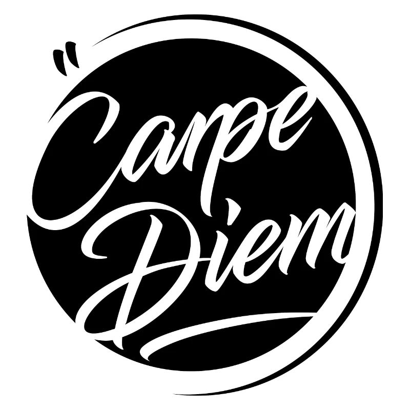 Vintage Carpe Diem badge - Black version.