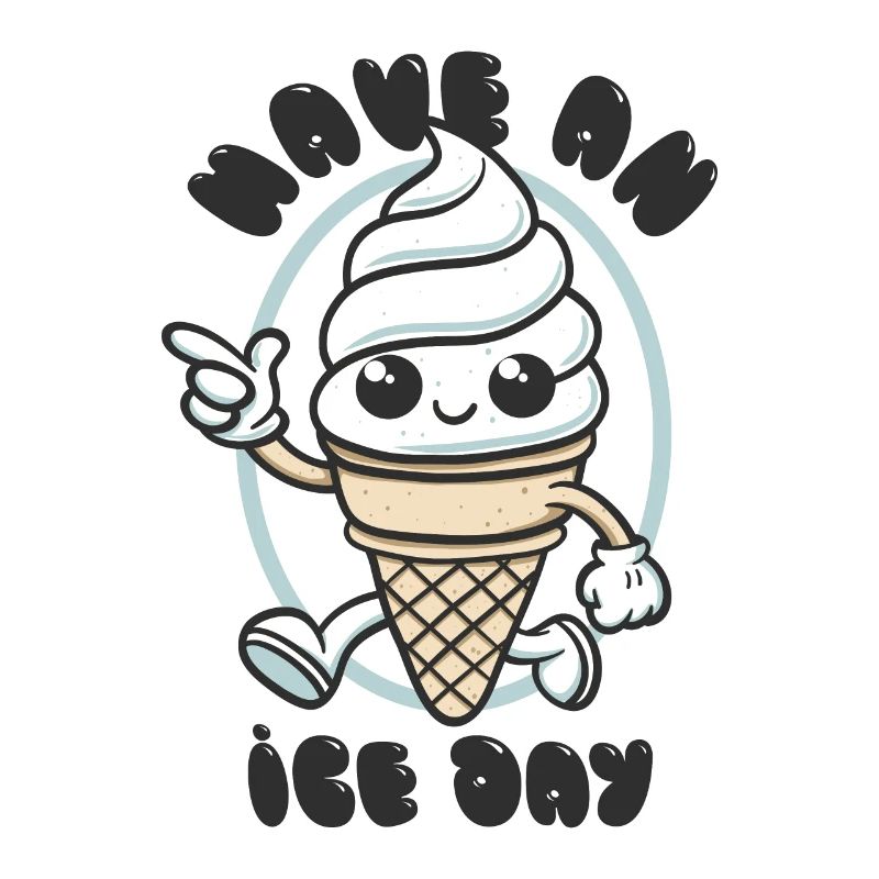 Have an Ice Day - Mascotte de crème glacée sucrée