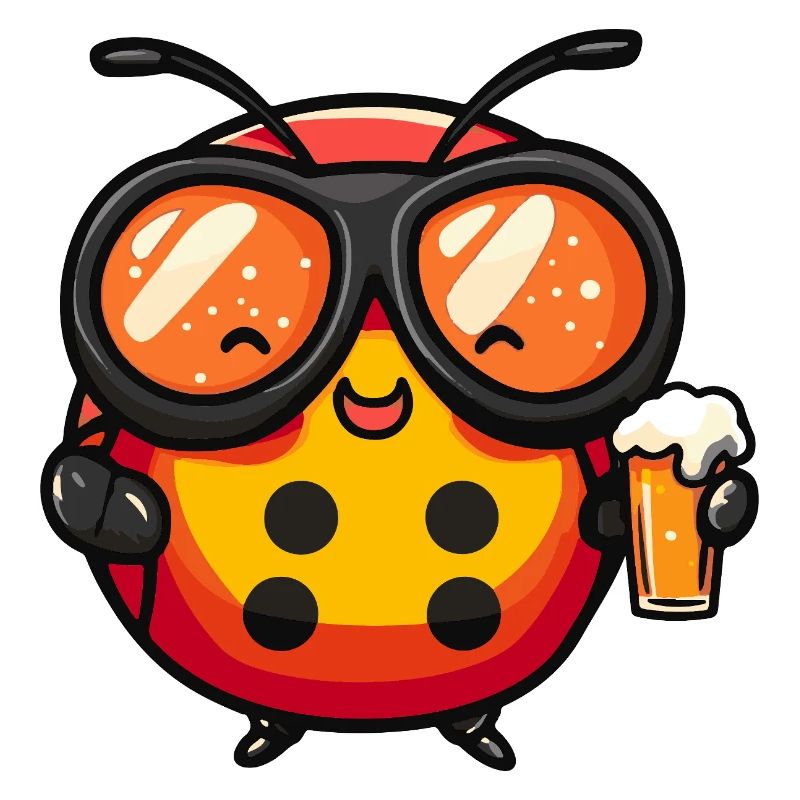 Marienkäfer Apres Ski Bier Comic