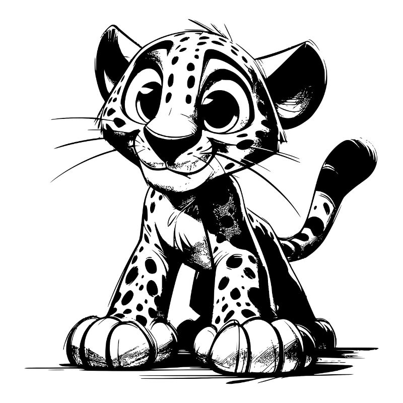 Witzige Kinder Leopard Zeichnung