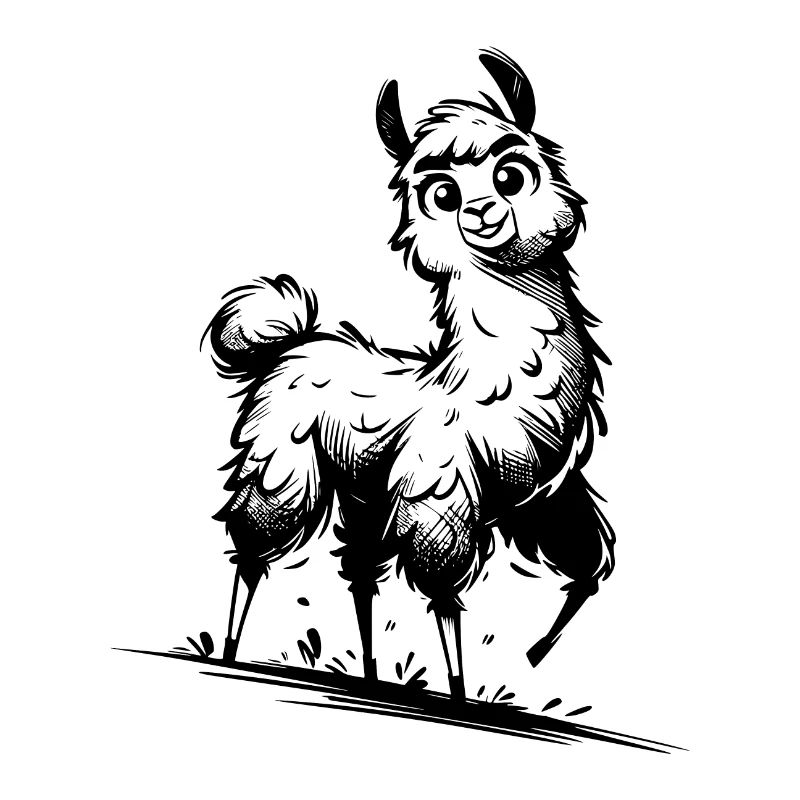 Cute Llama Kids Cuddle Style