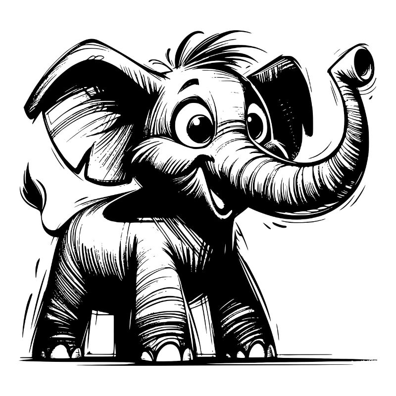 Bébé éléphant avec une énorme trompe
