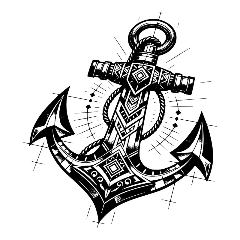 Ancre de style de tatouage élégant