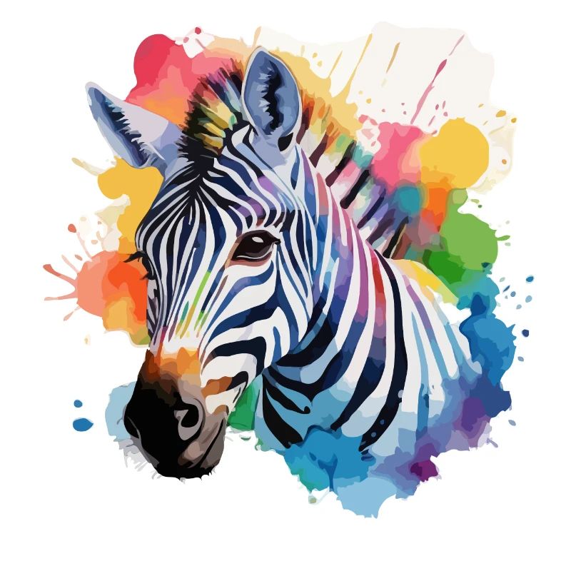 Zèbre cool dans un design coloré