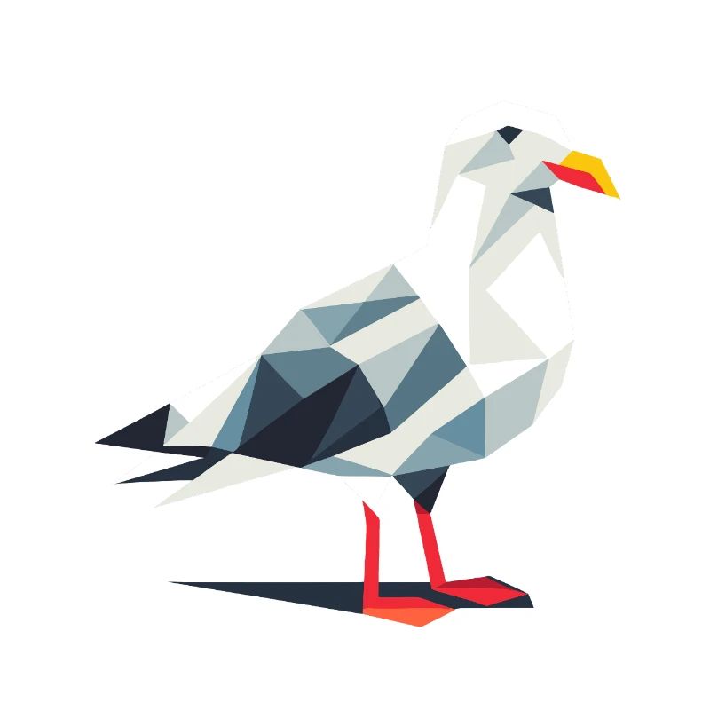 Moin Comic Nordsee Hamburg Polygon Möwe Vogel Pier